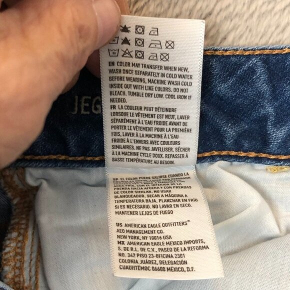 American Eagle Outfitters Womens Jeans Size 00 Blue Denim Distressed Jeggings - Picture 7 of 13